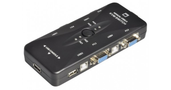 Manual USB 2.0 KVM Switch 4 Port 